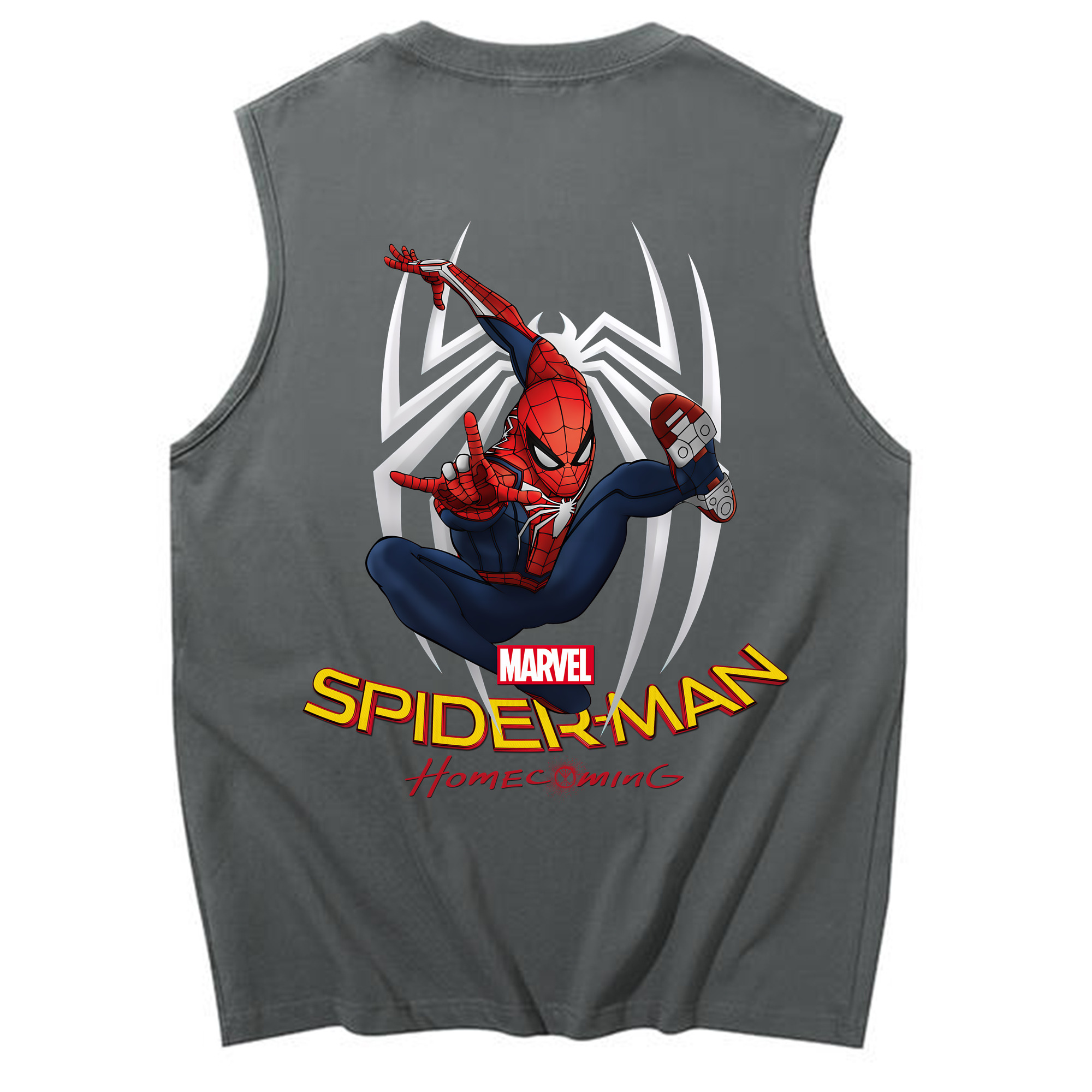 （画像用） Spider Man スパイダーマン コットン100％タンクトップ（背面プリント）
